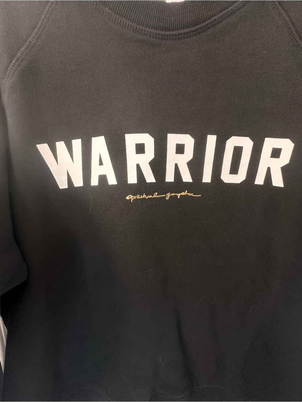 Spiritual Gangster Pullover Sweatshirt Black with White Font- “Warrior” NWT - Picture 2 of 5
